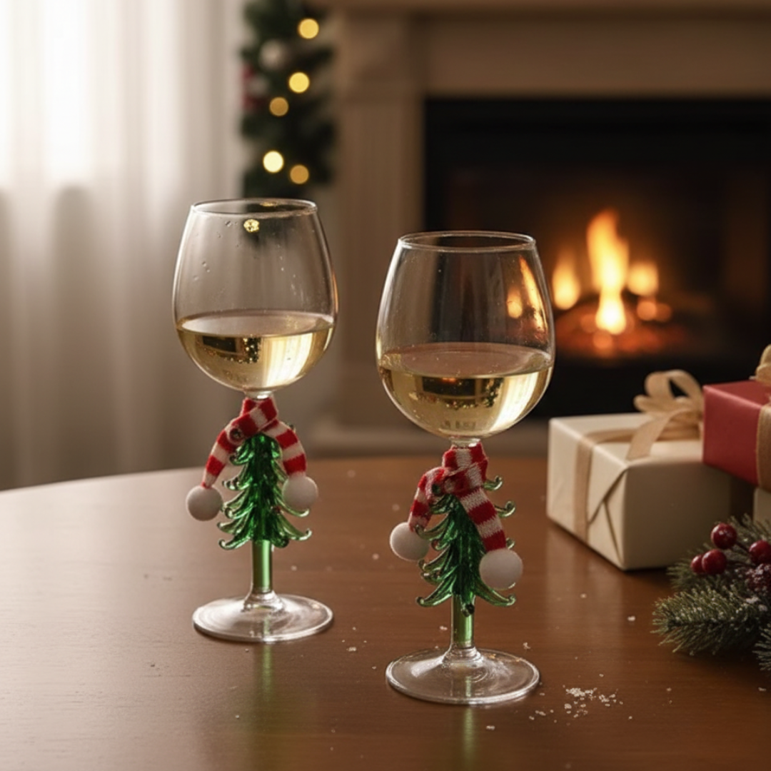 Kerst Wijnglas