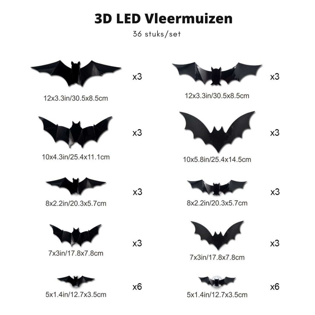 Vleermuis Led Stickers (36 stuks)