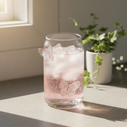 Glazen Mok met Vlinders