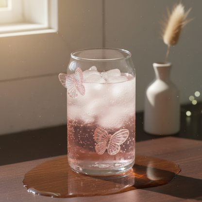Glazen Mok met Vlinders