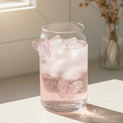 Glazen Mok met Vlinders