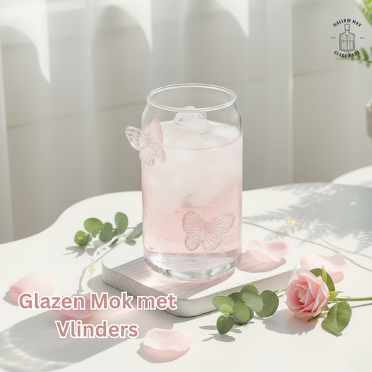 Glazen Mok met Vlinders