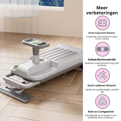 Elektrische Kinderkart met vloerreinigingsfunctie