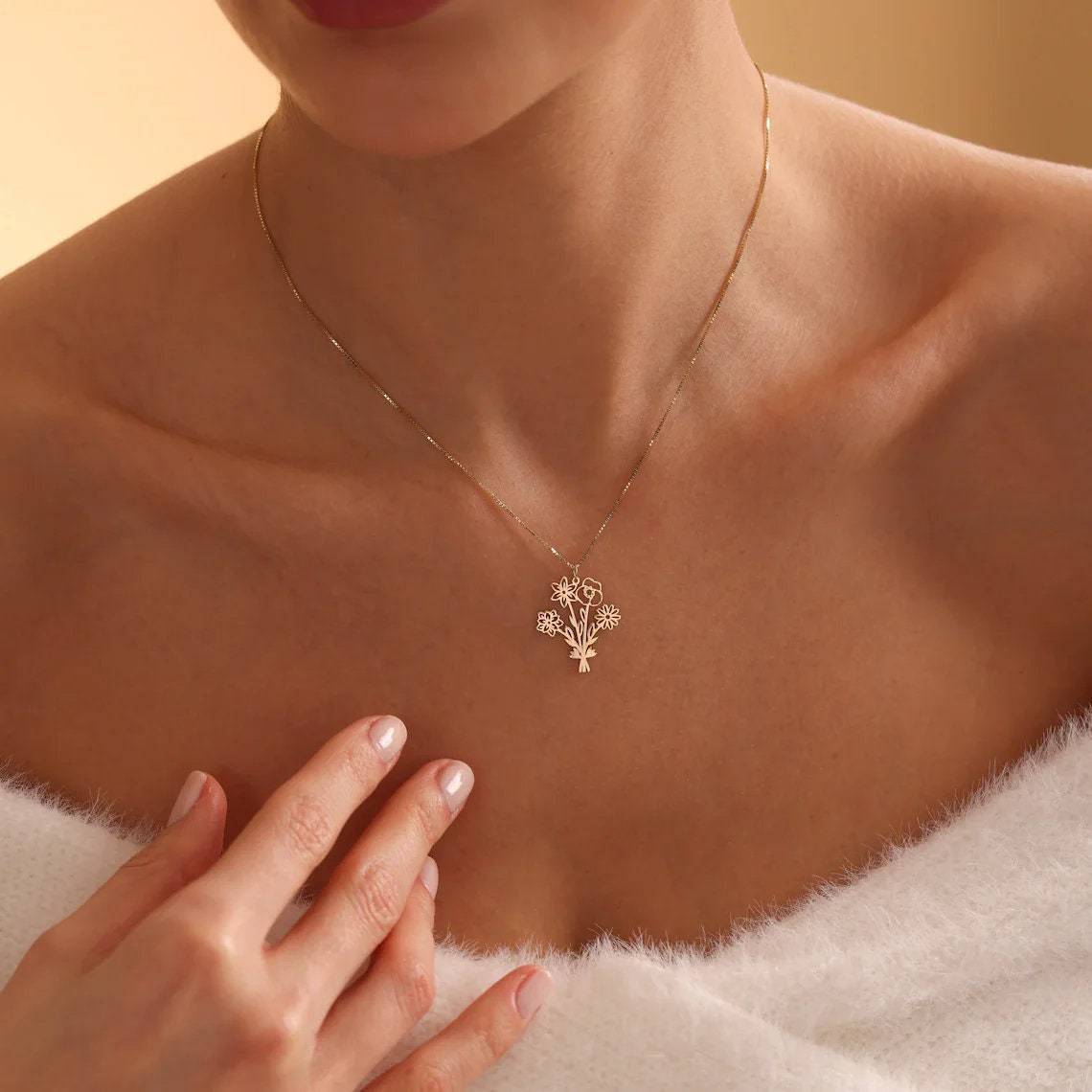 Golden Birth Bloom Necklace