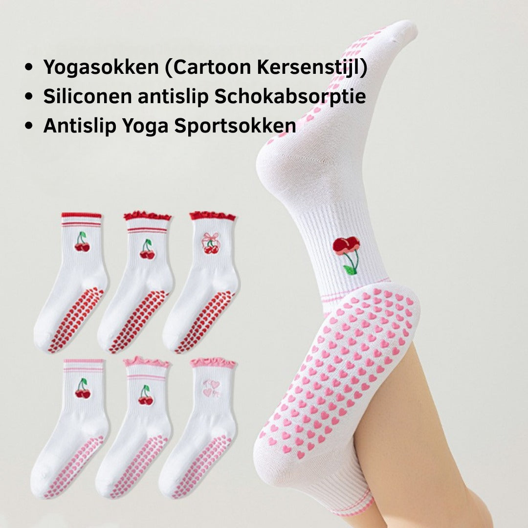 Anti-slip pilates sokken